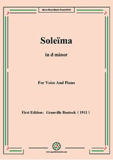 Soleima(Chanson Mauresque), in d minor,  Vocal Solo & Collections sheet music cover